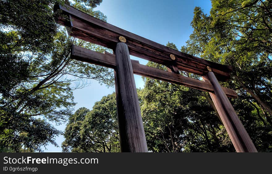 Brown Wooden Temple Stand during Daytime