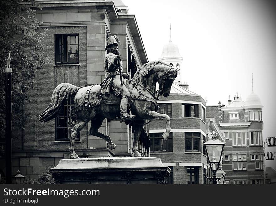 Statue of King William II at the Noordeinde Palace in The Hague in Netherlands.