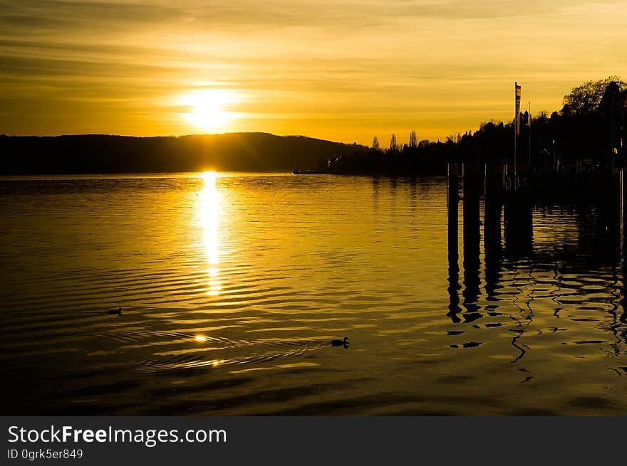 Reflection, Water, Sunset, Sky