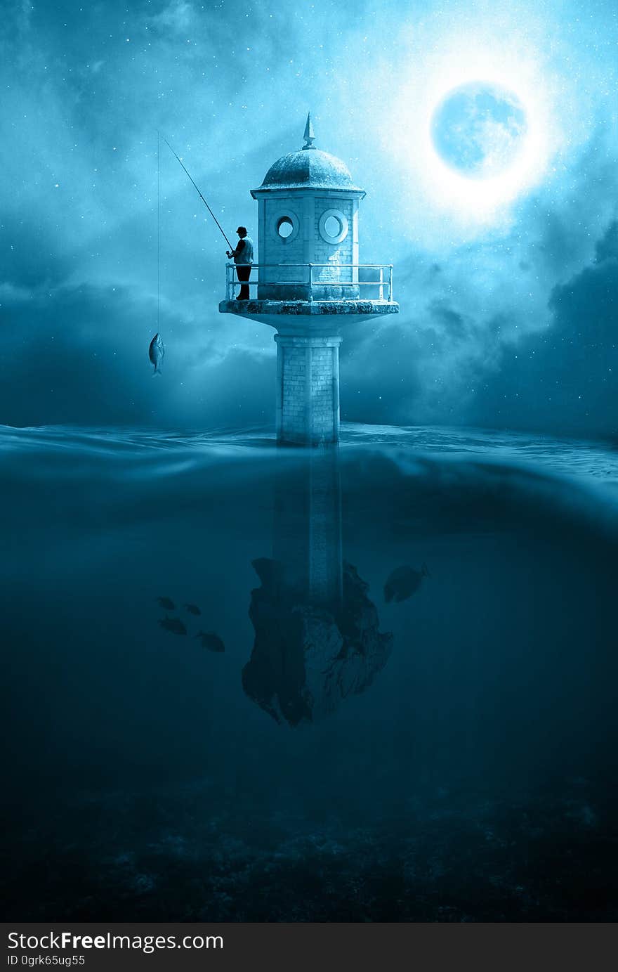 Lighthouse, Tower, Sea, Atmosphere