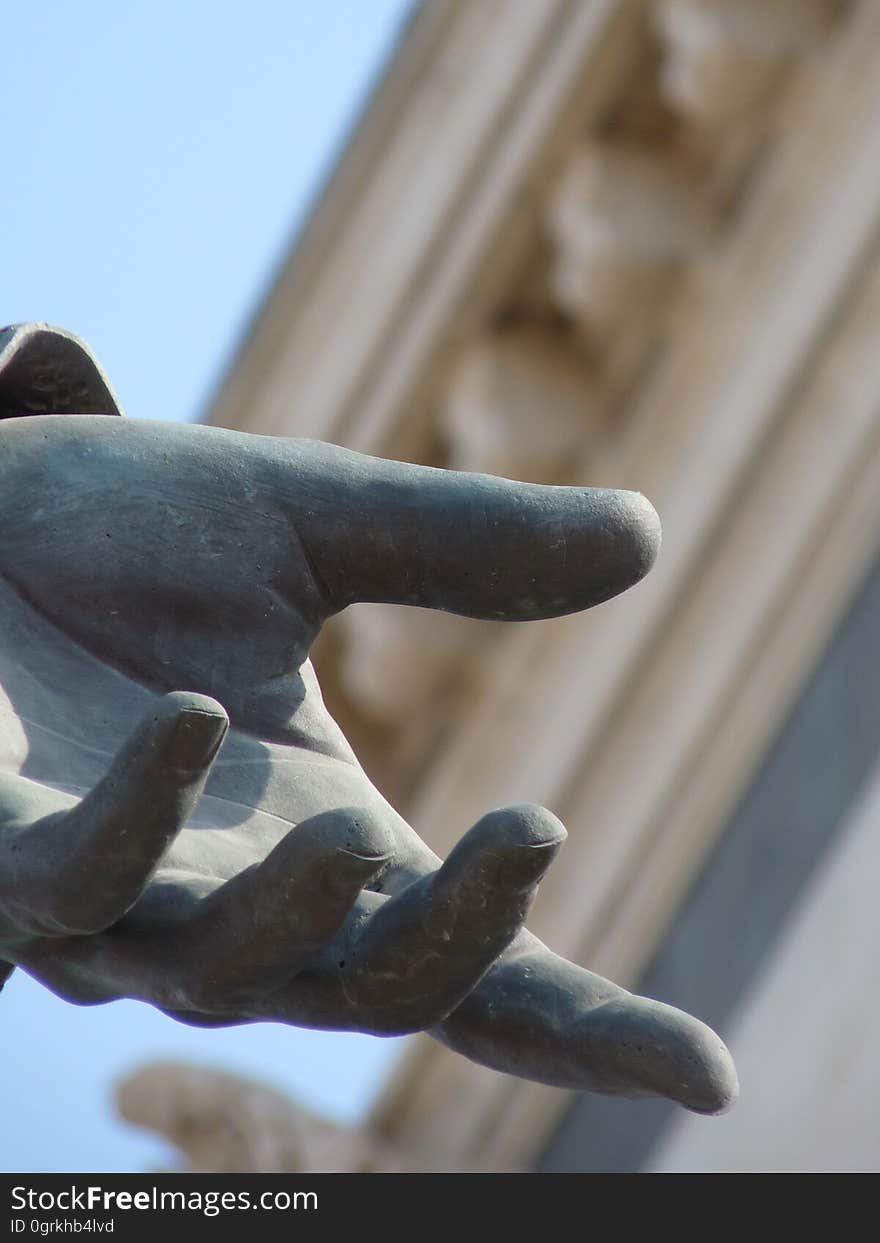 Sculpture, Hand, Close Up, Sky