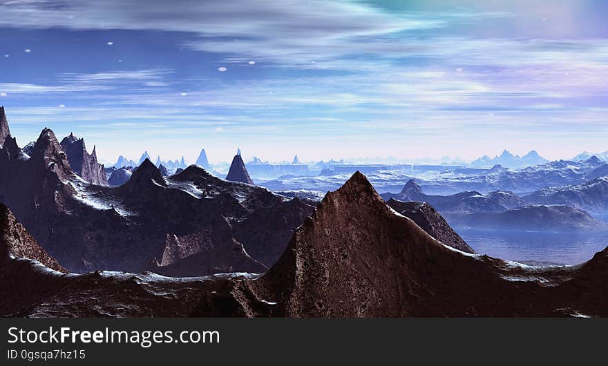 Landscape of Alps range at sunset. Landscape of Alps range at sunset.