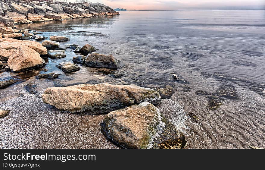 Gray and Blue Seashore