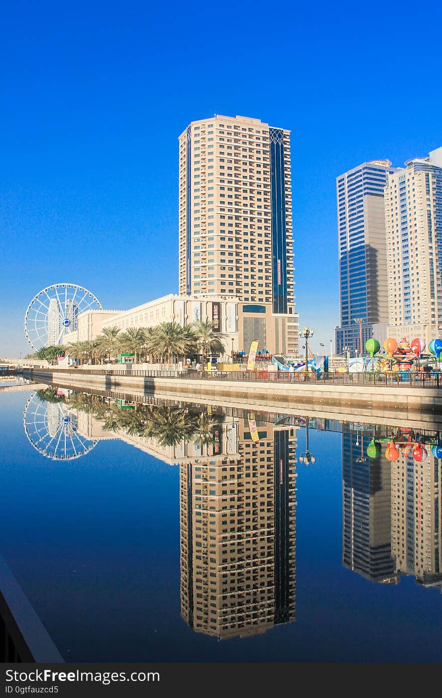 Reflection of Buildings in City