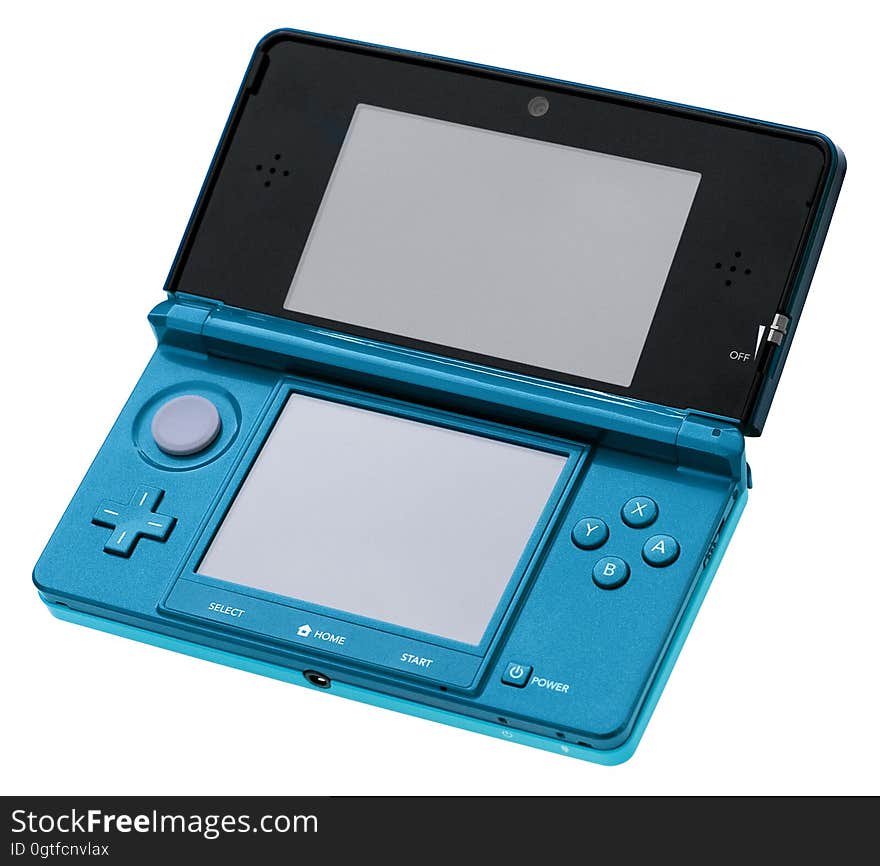 A Nintendo 3DS isolated on white.