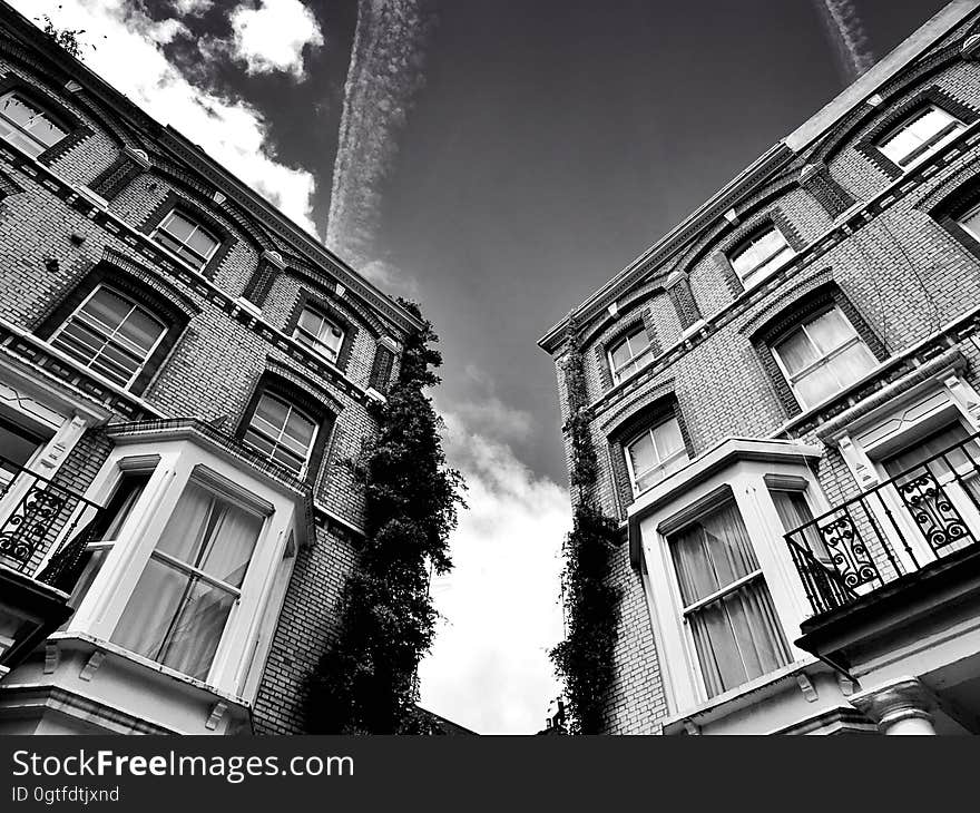 An angled view of contemporary, decorative apartments. An angled view of contemporary, decorative apartments.