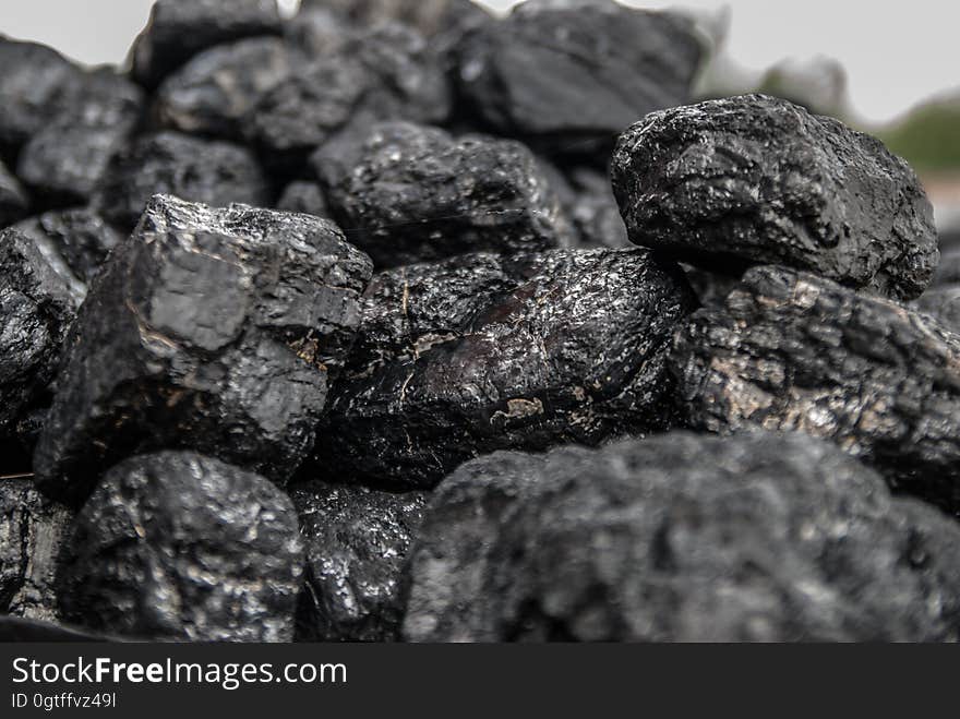 A pile of black coal carbon. A pile of black coal carbon.