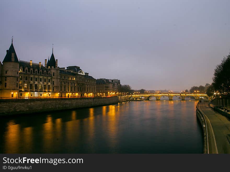 A river flowing through a city in France. A river flowing through a city in France.