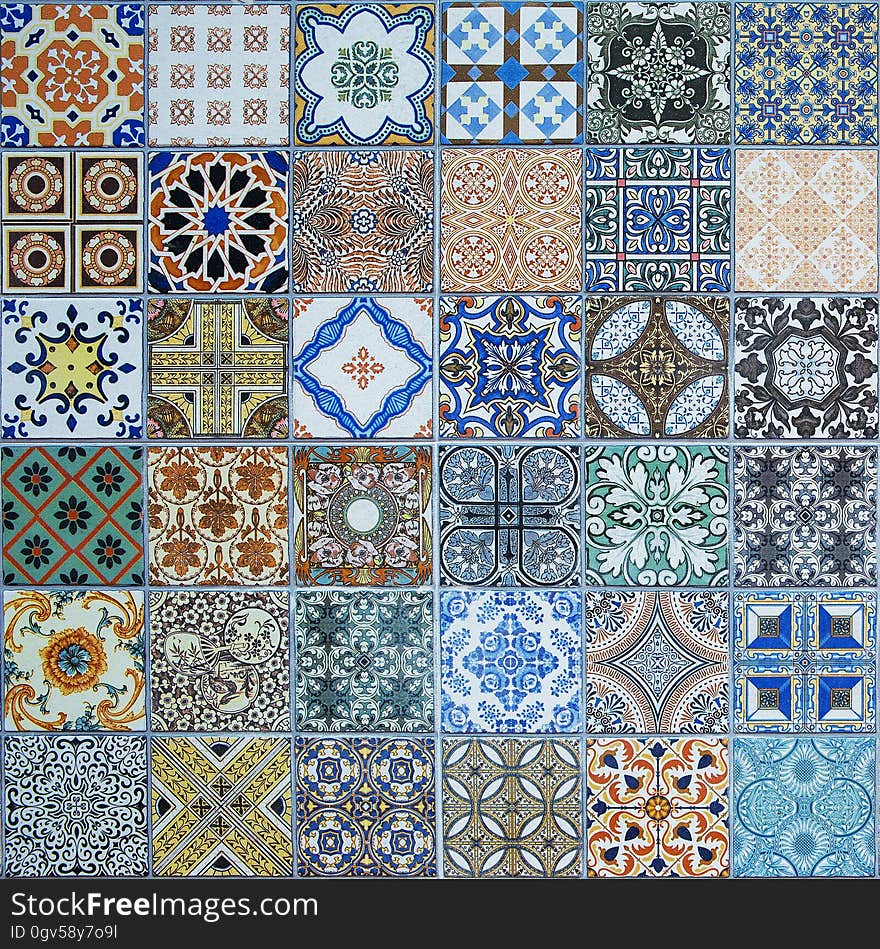 Ceramic tiles patterns from Portugal.