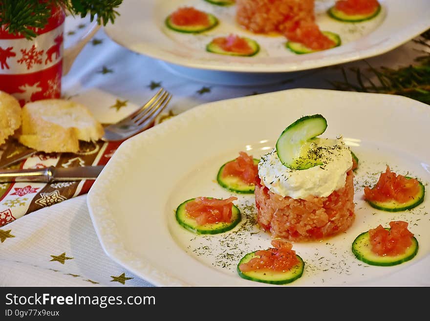 High Angle View of Meal Served in Plate