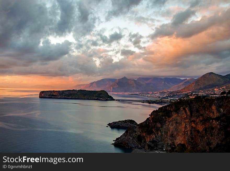 Scenic View of Dramatic Sky over Sea