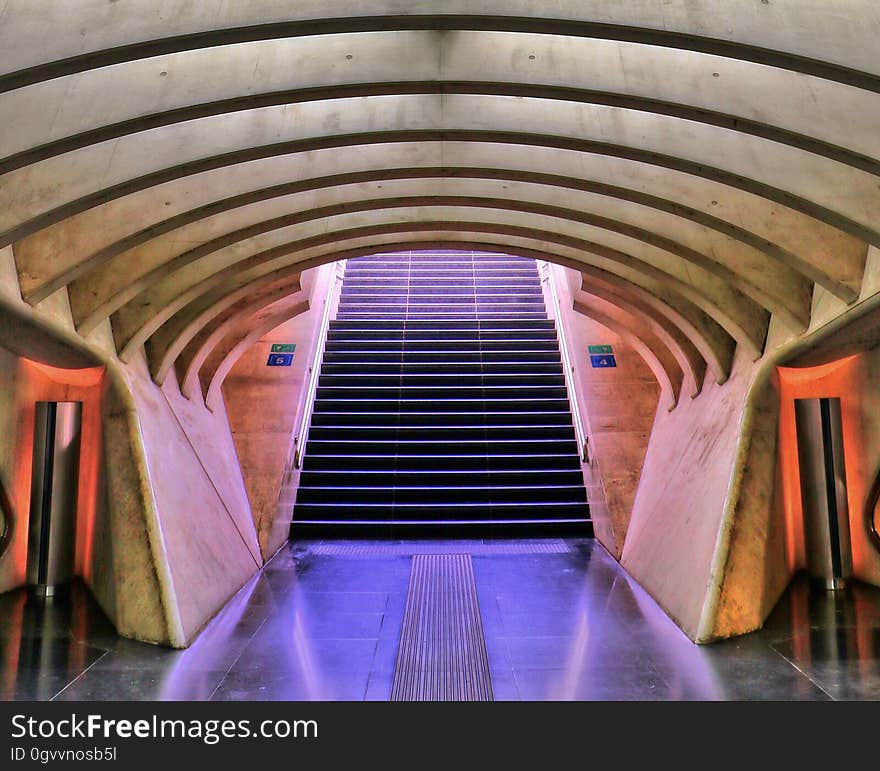 A view inside an underground tunnel.