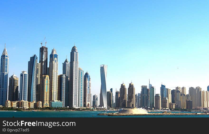 Skyscrapers in City Against Clear Sky