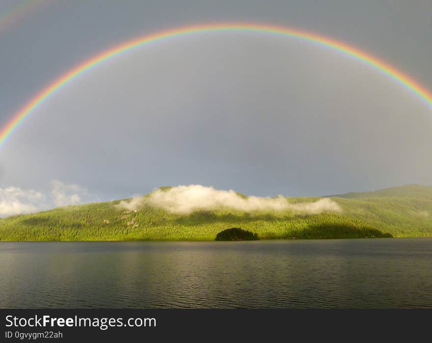 Rainbow, Sky, Atmosphere, Loch