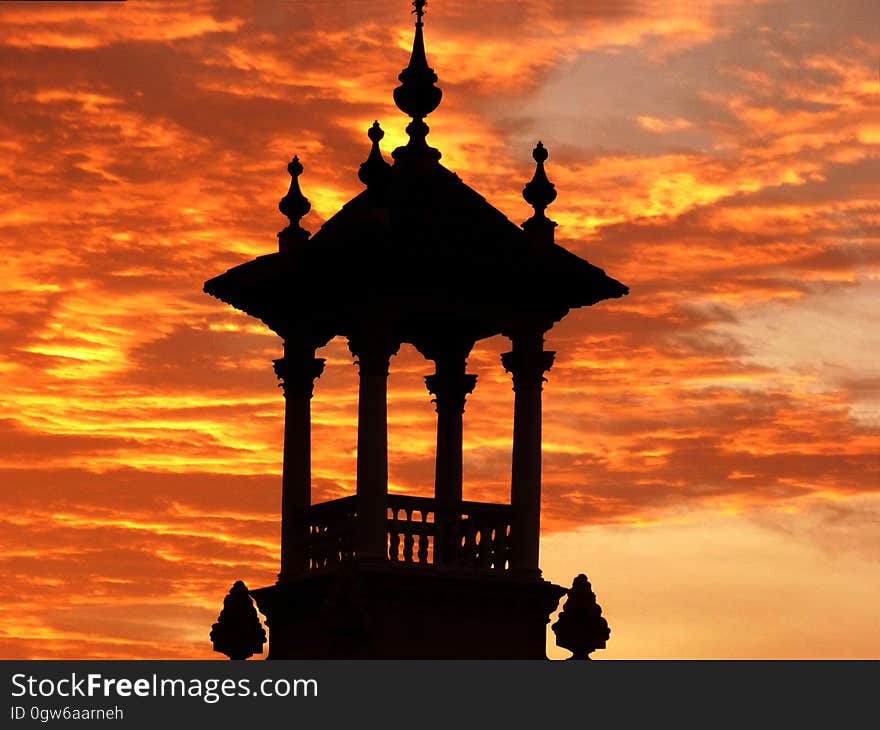 Silhouette of a Gazeebo