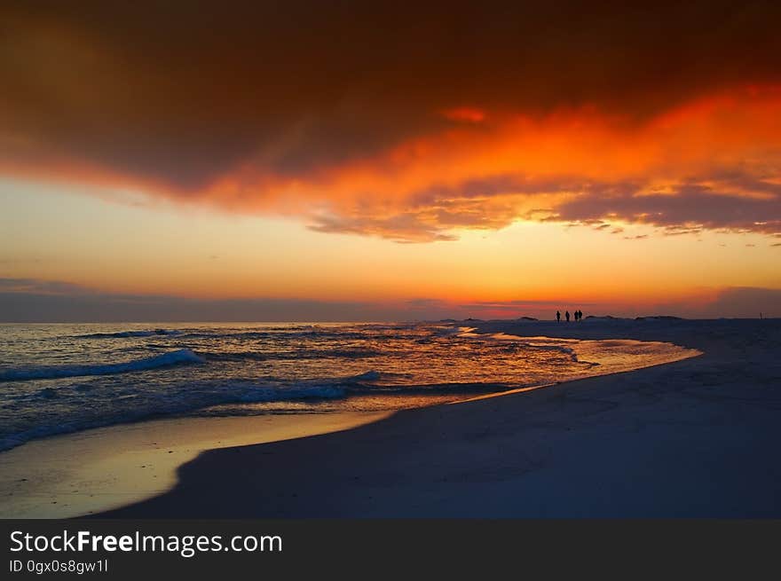 Horizon, Sky, Sunset, Sea