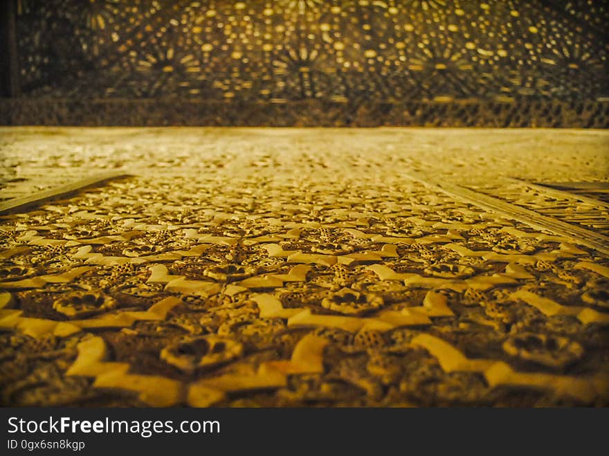 Close up of gold textured surface. Close up of gold textured surface.