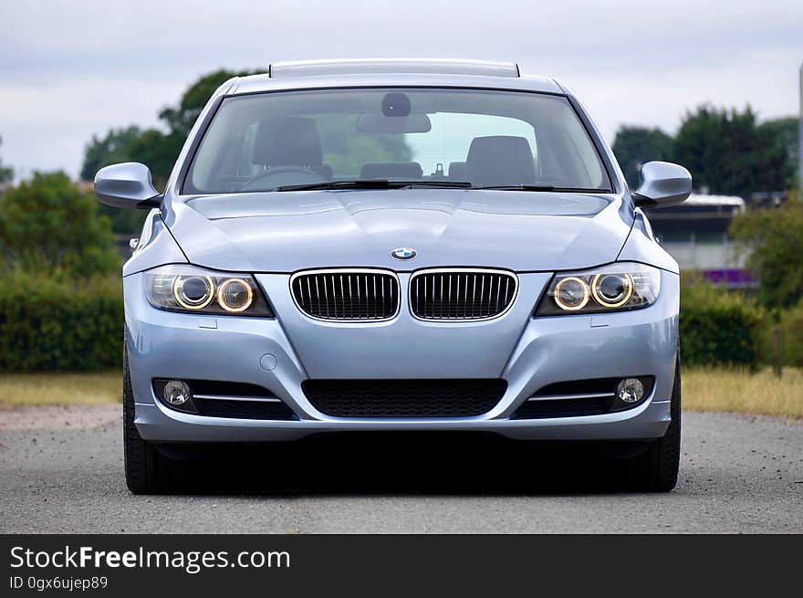 A BMW car seen from the front. A BMW car seen from the front.