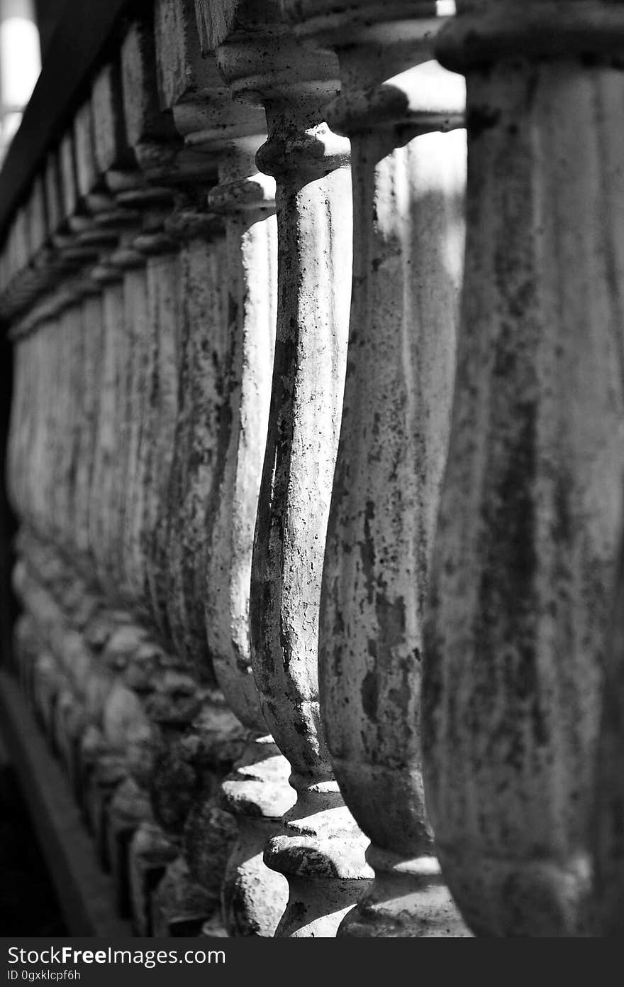 Grey and Black Concrete Pillar