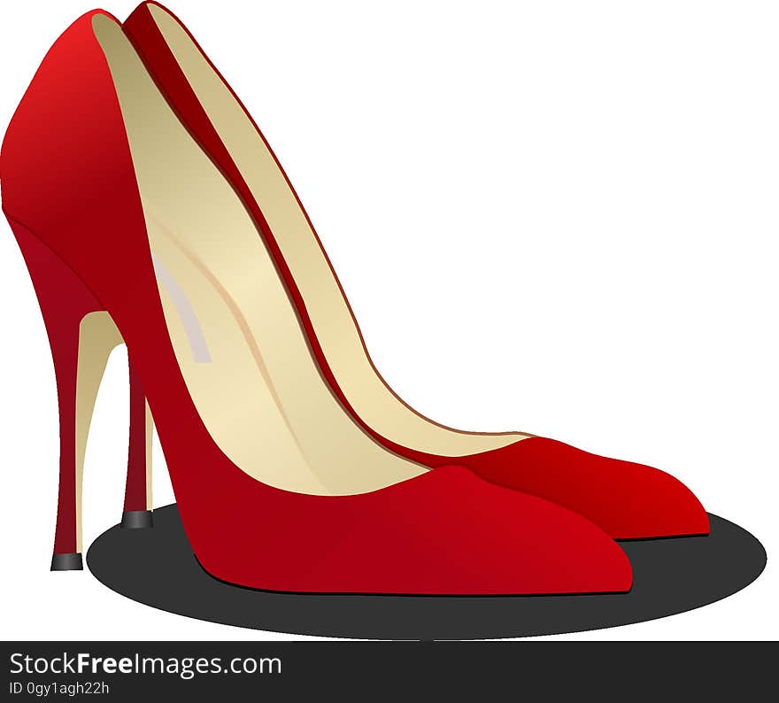 Footwear, High Heeled Footwear, Red, Shoe