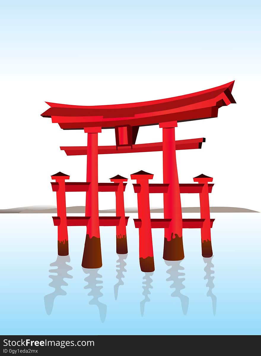 Red, Torii, Text, Product