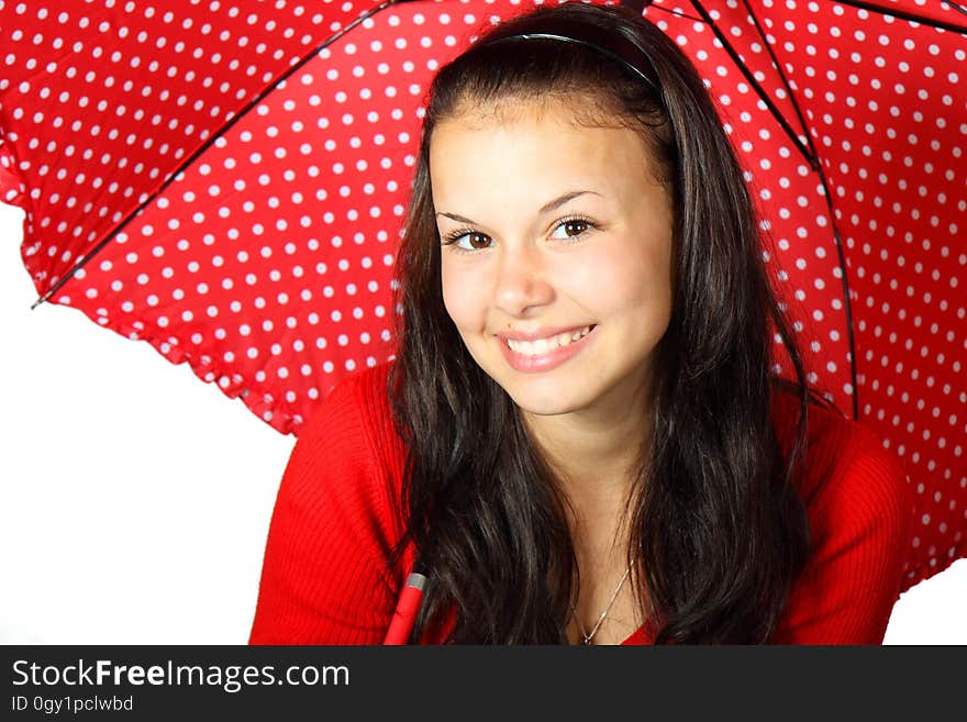 Red, Beauty, Smile, Girl