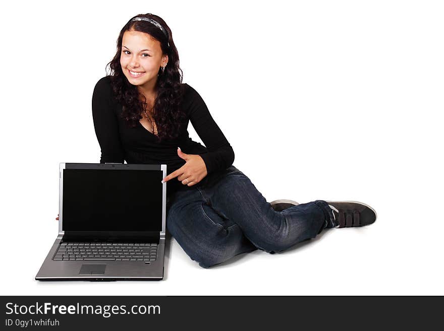 Sitting, Electronic Device, Netbook, Microphone