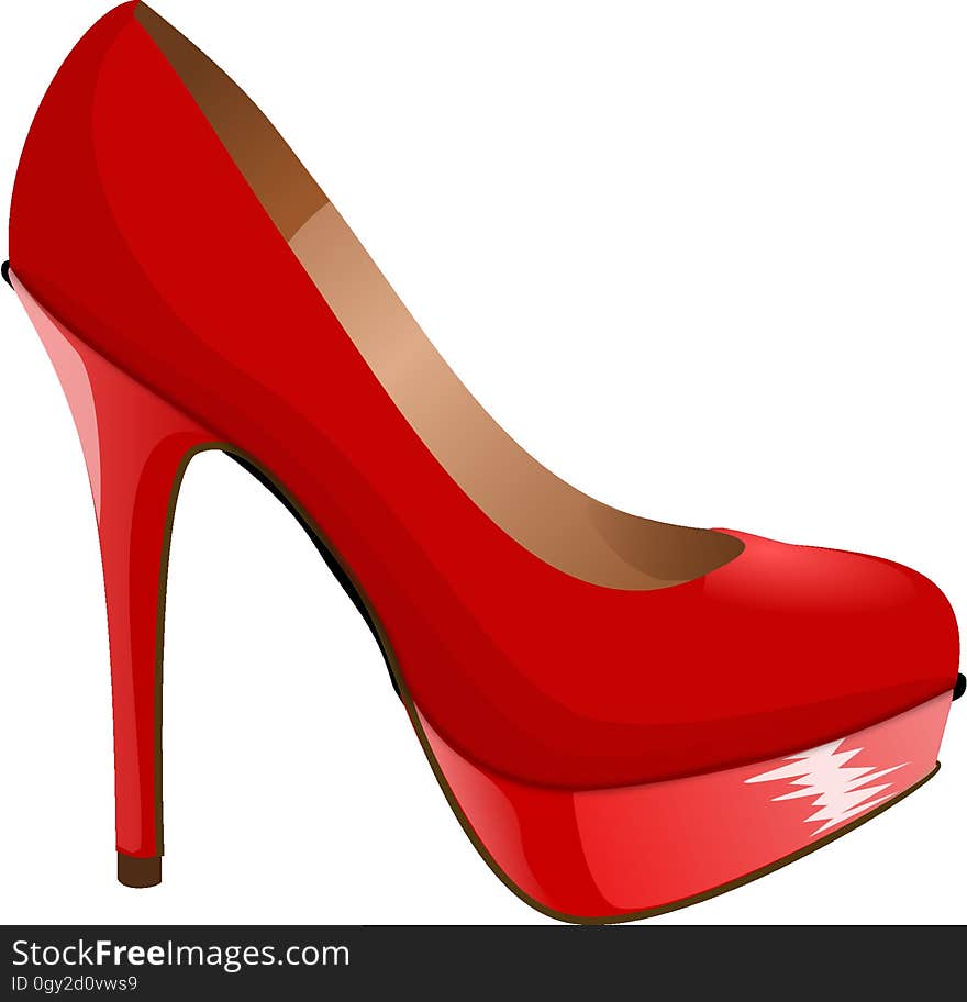 Footwear, High Heeled Footwear, Red, Shoe