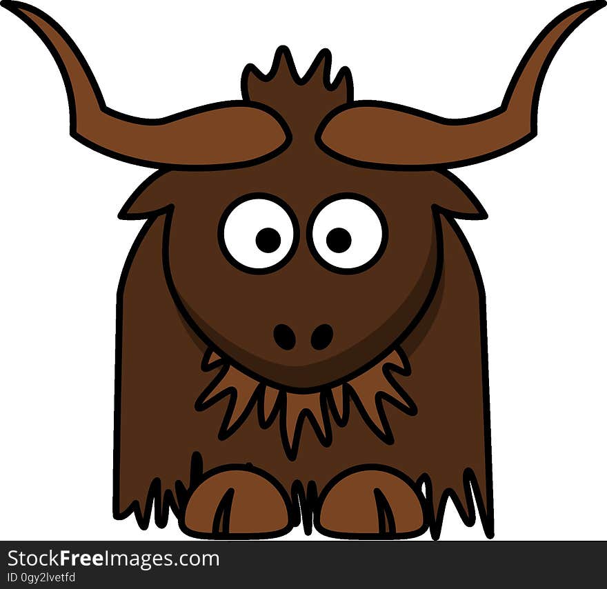 Cattle Like Mammal, Horn, Head, Cartoon