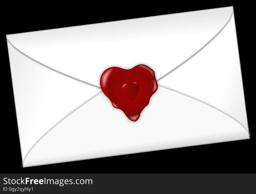 Red, Heart, Love, Envelope