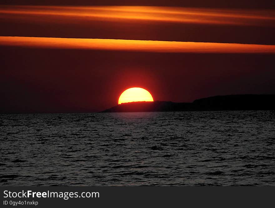 Horizon, Sunset, Sky, Sun