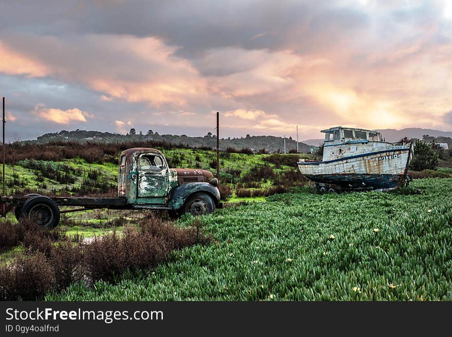 Field, Farm, Vehicle, Transport