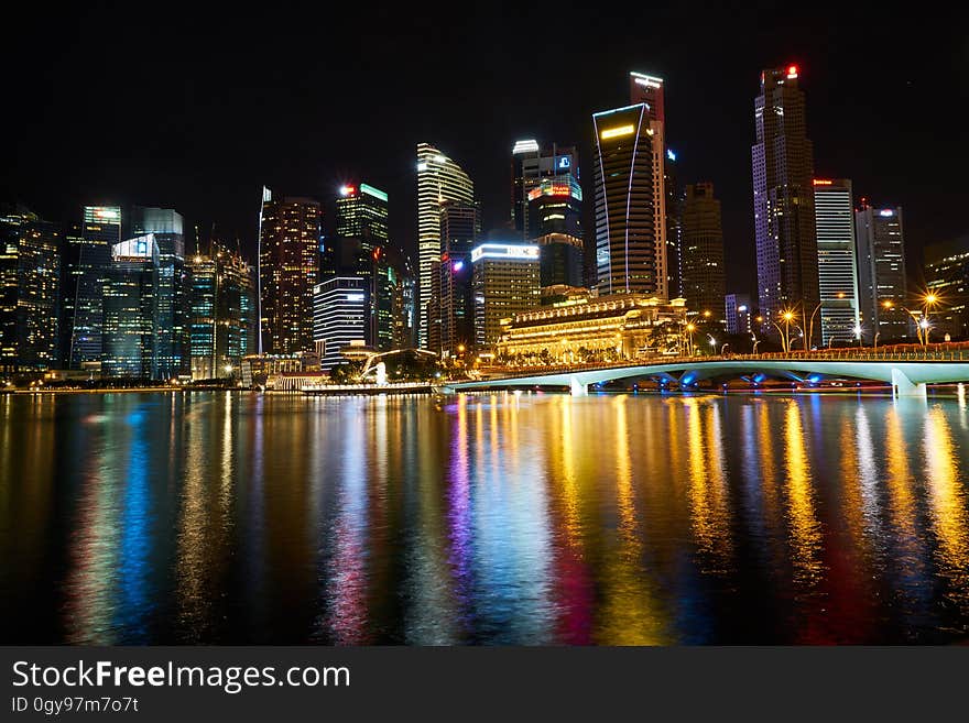 A night view from Singapore at night. A night view from Singapore at night.