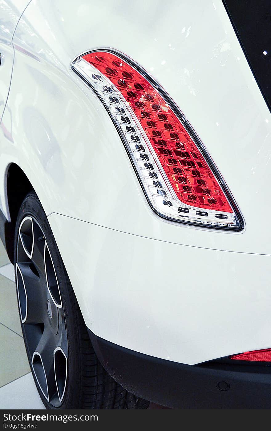 Red and White Car Tail Light