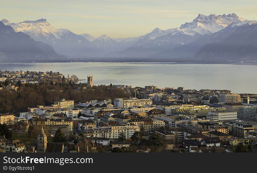 Sunset over Vevey