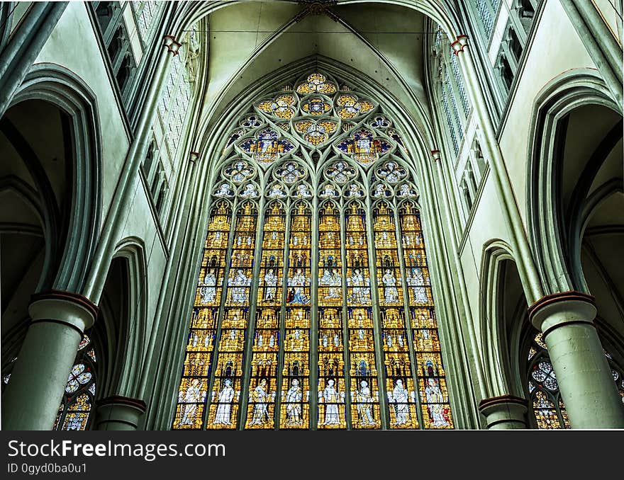 Stained Glass, Landmark, Cathedral, Gothic Architecture