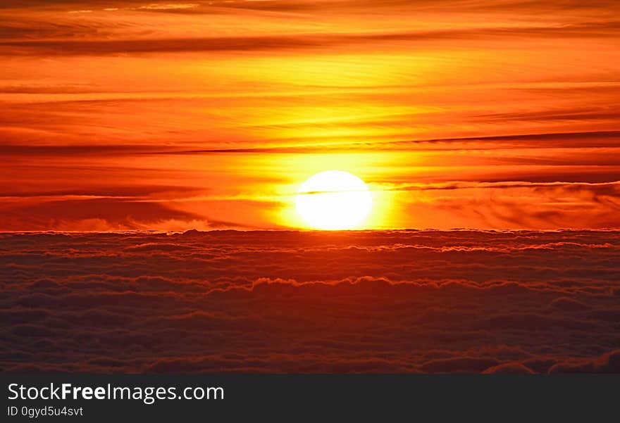 Afterglow, Red Sky At Morning, Horizon, Sky