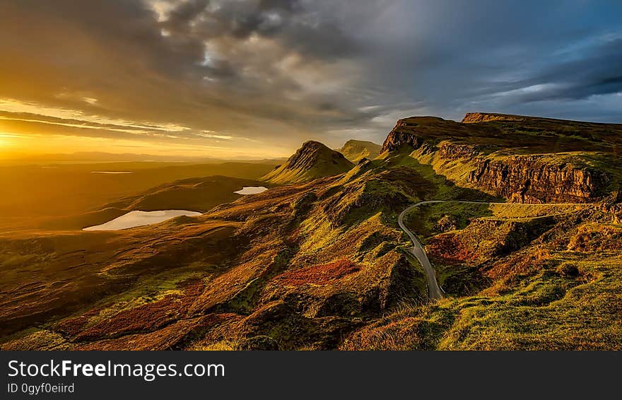 Sky, Highland, Dawn, Rock