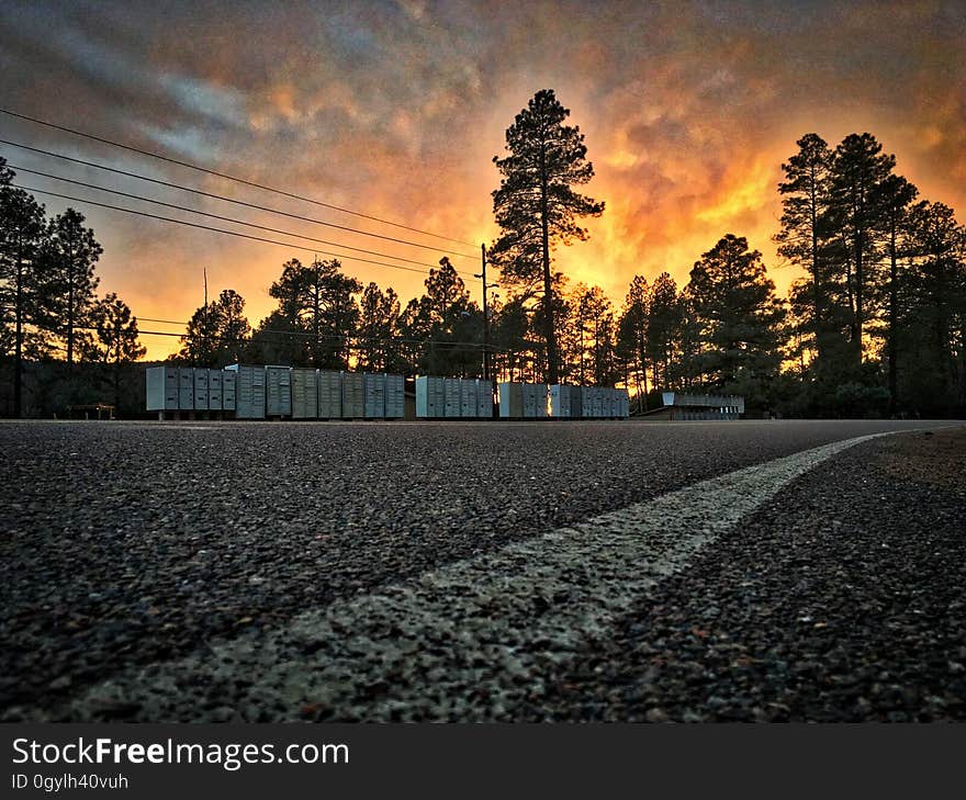 Blazing Sunset over Fossil Creek Road