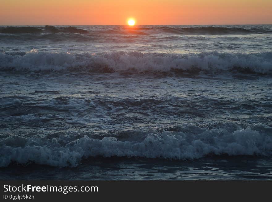 On the shore of Mission Beach on a sunny summer evening. On the shore of Mission Beach on a sunny summer evening