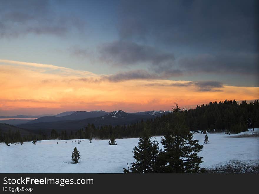 Sunset looking towards the south from Crater Lake. Sunset looking towards the south from Crater Lake