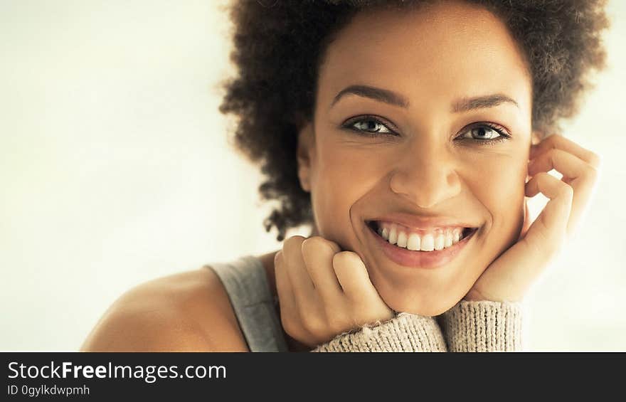 Portrait of a happy young athletic woman. Portrait of a happy young athletic woman.