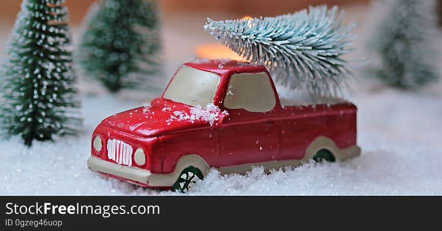 Red, Car, Snow, Motor Vehicle