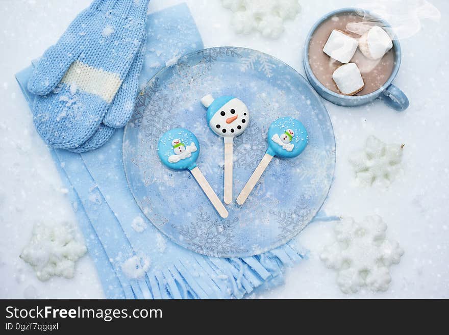 Blue, Snowman, Winter