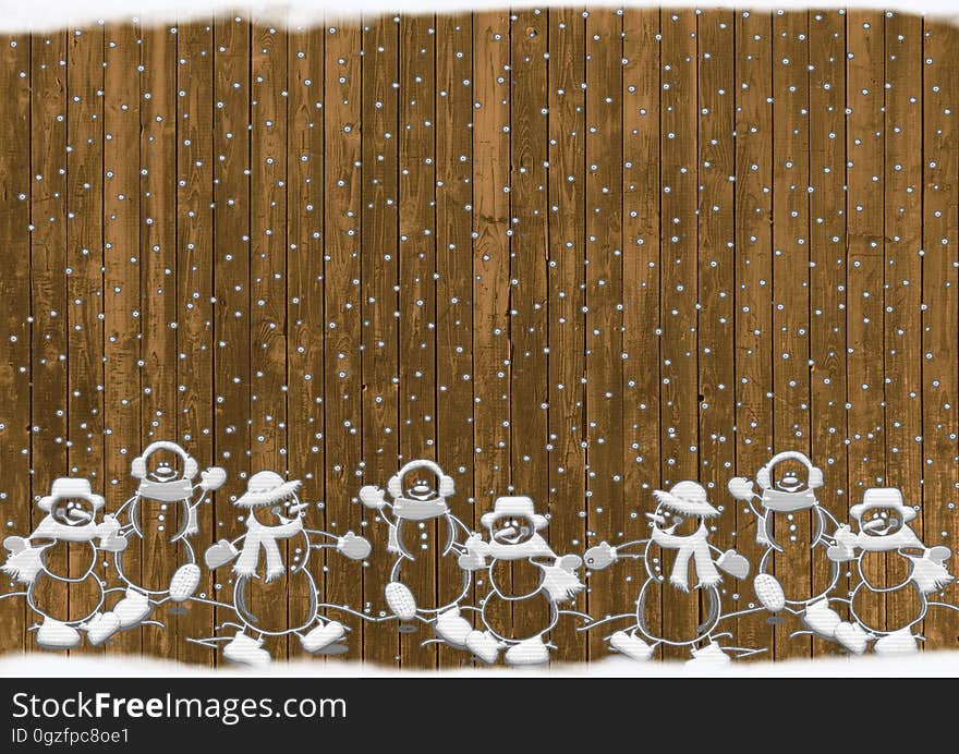 Christmas, Snowmen, Rustic, Snow