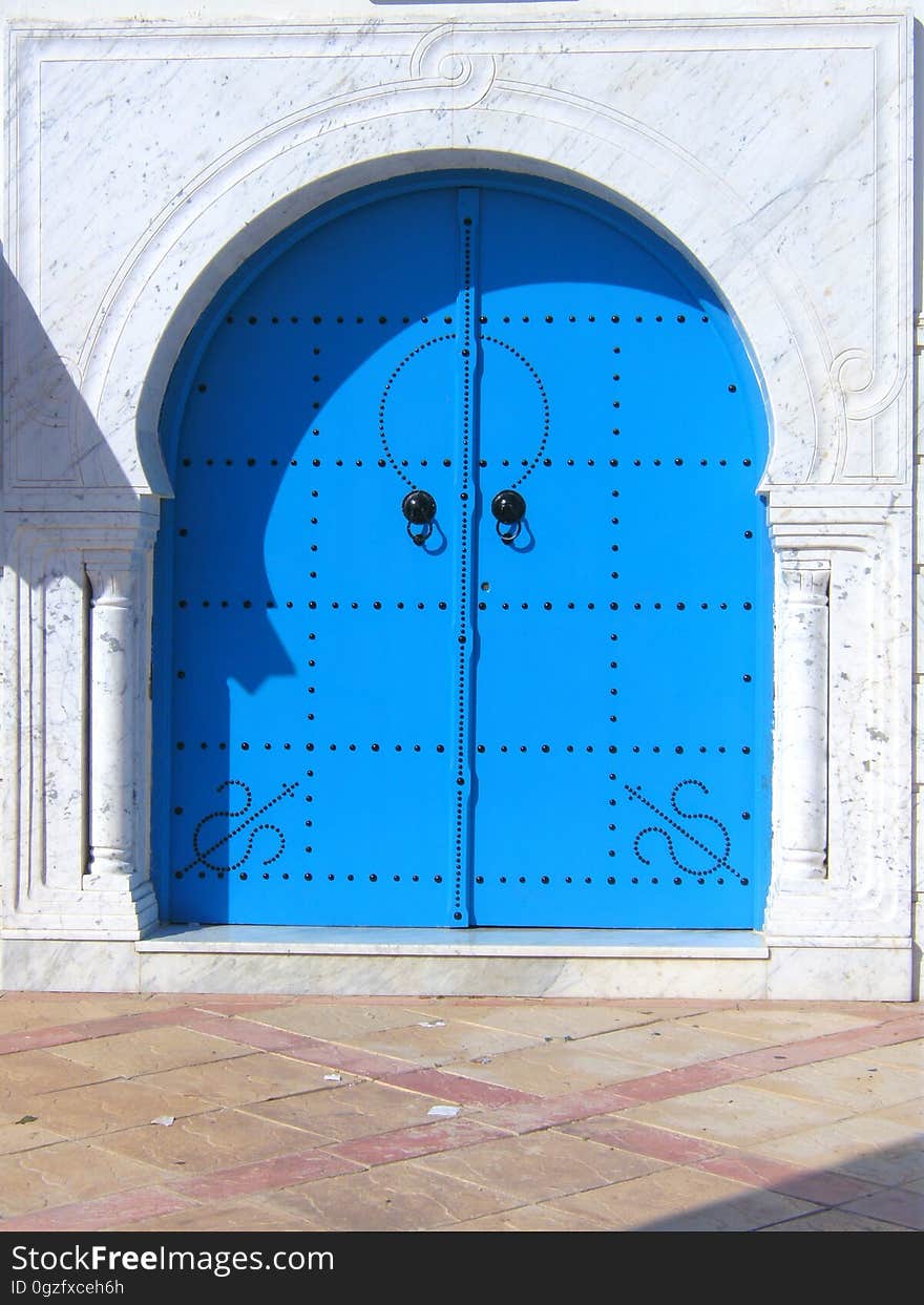 Blue, Arch, Architecture, Door