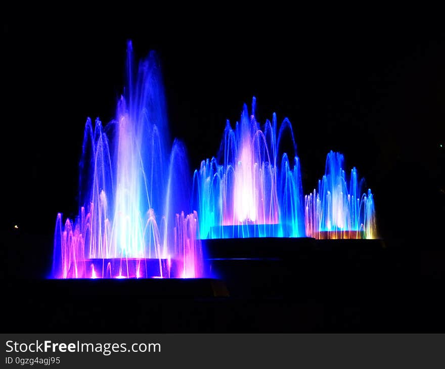 Water, Light, Fountain, Lighting