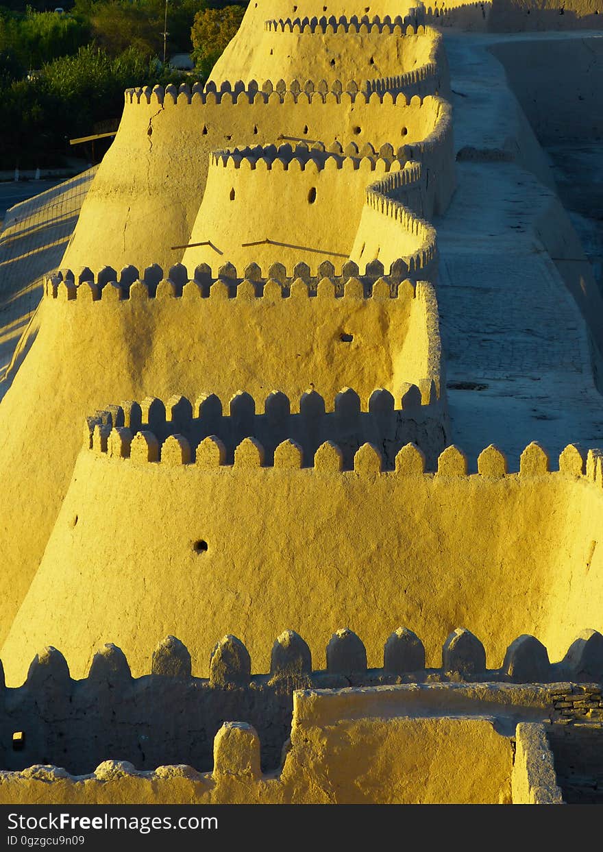 Yellow, Landmark, Sky, Wall