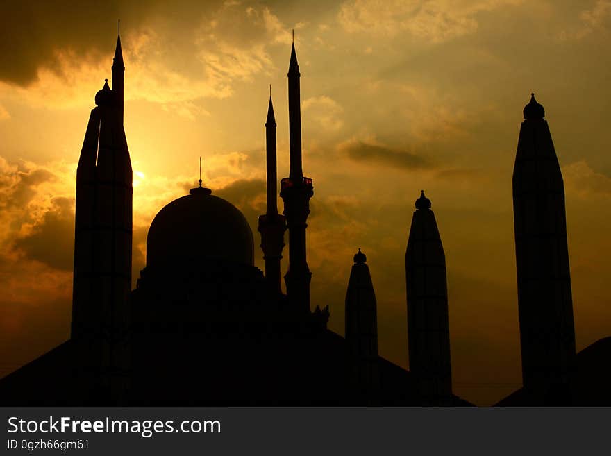 Landmark, Spire, Silhouette, Sky