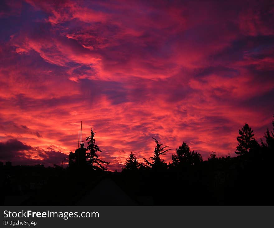 Sky, Red Sky At Morning, Afterglow, Sunset